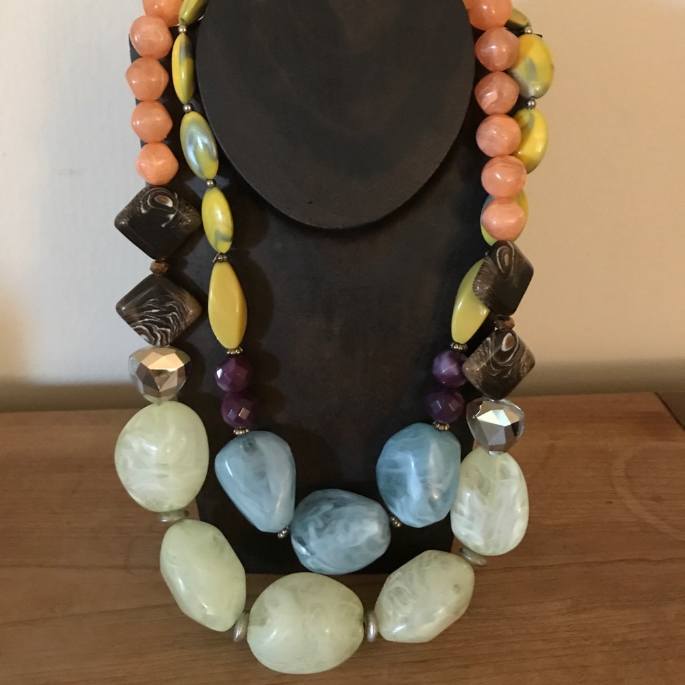 Faux stone double necklace from Anthropologie